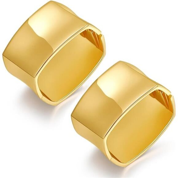 Bold Wide Gold Cuff Bracelet for Women – Statement Chunky, Durable Gold plate - Picture 1 of 7